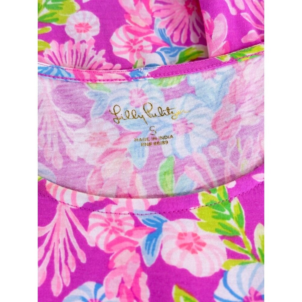 Lilly Pulitzer Mini Dress Pink Jodee Amethyst Moms The Word Tiered Swing Small - Picture 4 of 11